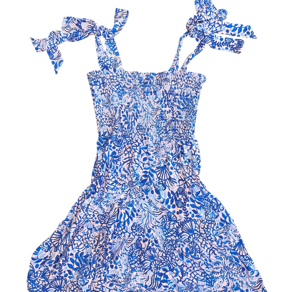 lilly pulitzer smock blue coral dress (new)